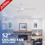 Metal Lamp Body Material Ceiling Fans with Light and Remote 1stshine Simple