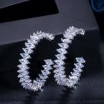 Cubic Zirconia Earrings for Women Engagement Wedding Luxury Inlay Brilliant CZ