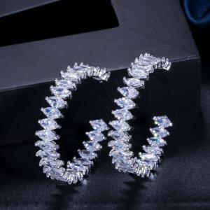 Quality Cubic Zirconia Earrings for Women Engagement Wedding Luxury Inlay Brilliant CZ Stone Earring Jewelry wholesale