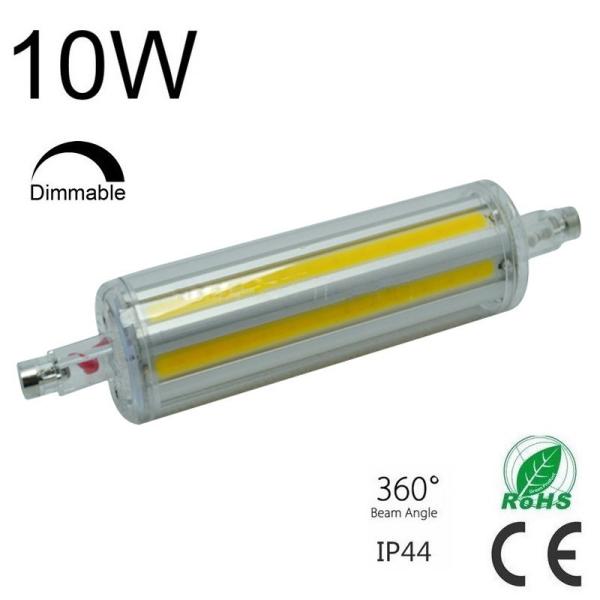 Dimmable 10W led COB R7S light Epistar 118mm Aluminum heatsink 360 degree