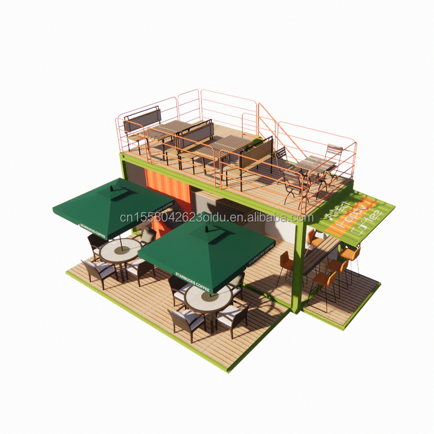Galvanized Steel Square Tubes 20ft Luxury Container Room for Coffee Shop Guard Room Office Bar and Family Bar Producer
