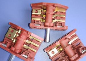 China Red 4 Position Rotary Switch , 16A Oven Selector Rotary Switch Metal Spindle on sale