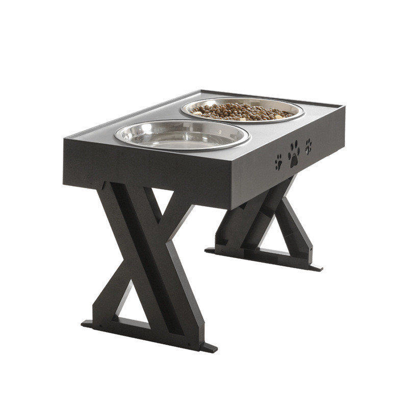 Gravity Stainless Steel Dog Bowls With Stand Three Heights Adjustable