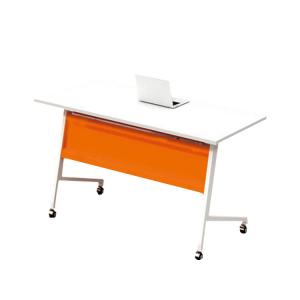 Quality Orange Folding Training Table Office Multi Person Metal Leg wholesale