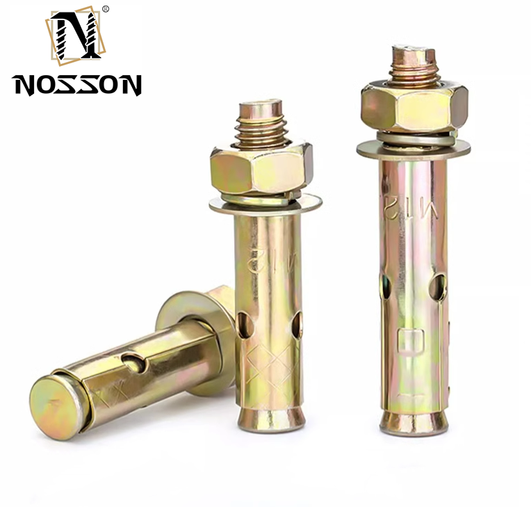 Brown Steel M6 M8 M10 Expansion Anchor Bolt Fix Bolt Shield Anchor With Hex Bolt For Heavy Duty Applications Grey Finish
