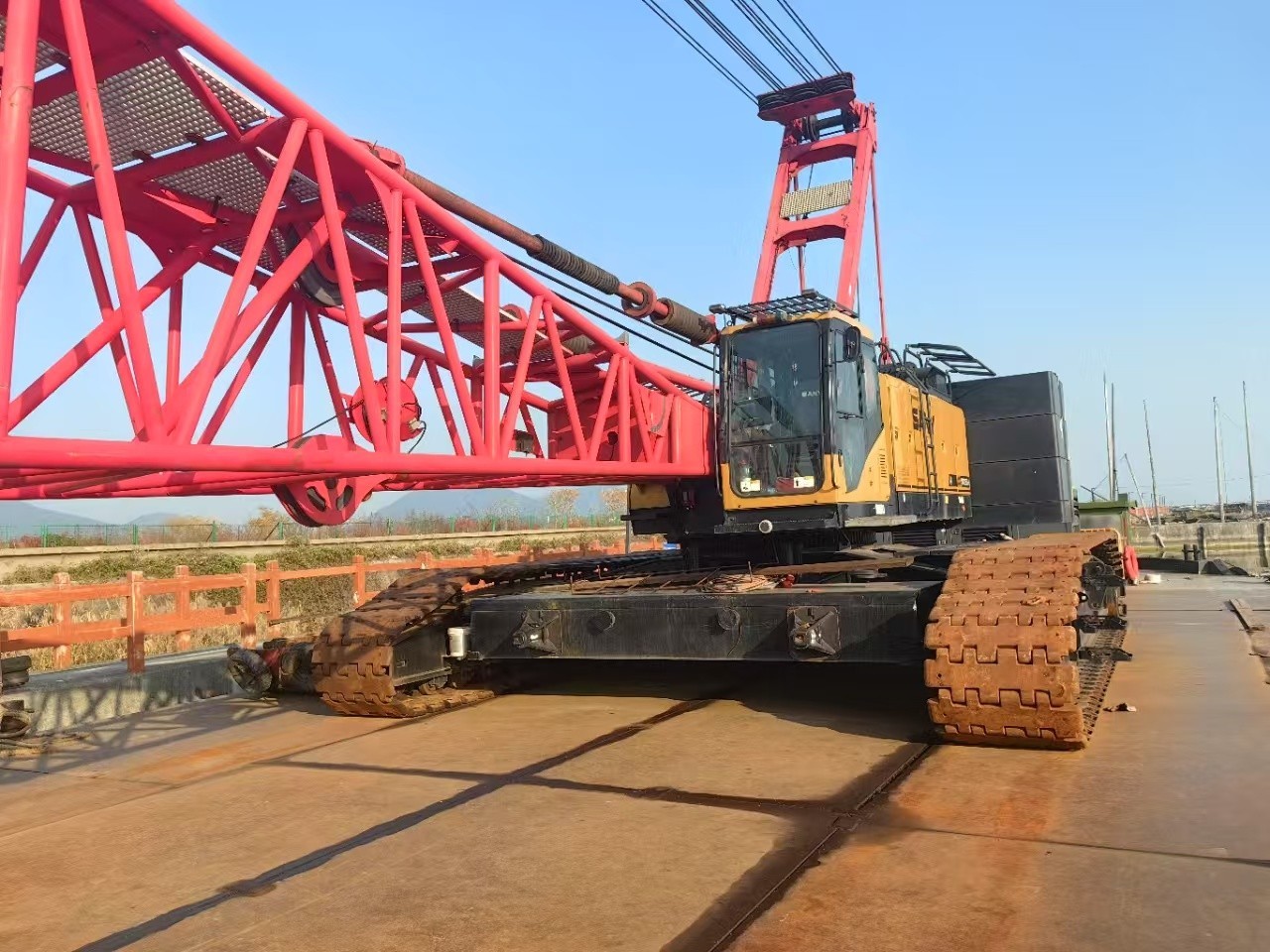 Used Hydraulic Crawler Crane 135ton Sany SCC1350A-1 Crawler Mounted Mobile Crane