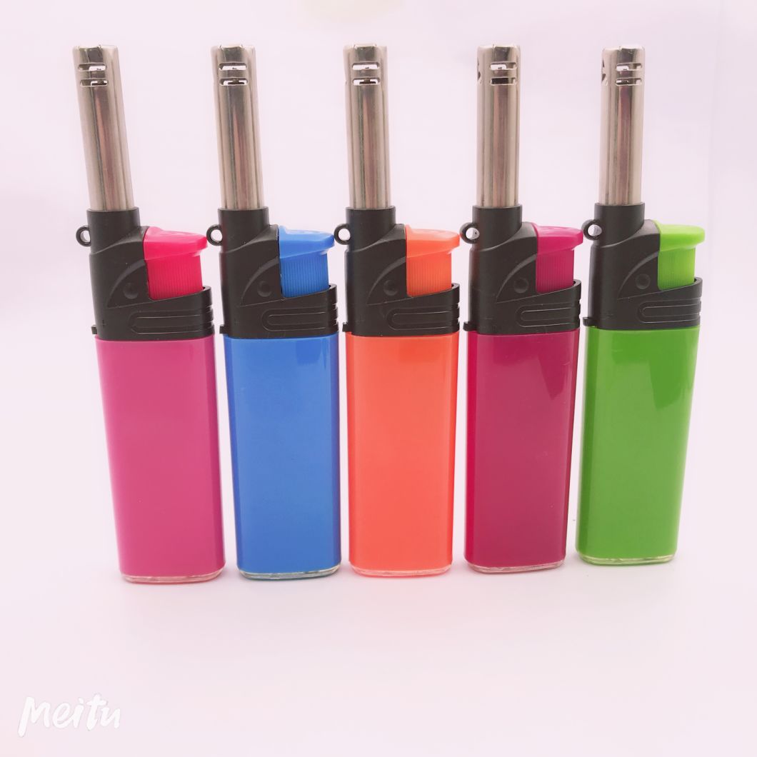 Factory Plastic Lighter Gun Butane Gas Torch Fire Cool ISO 9994 Refillable Electric Lighter Custom Candle BBQ Lighter