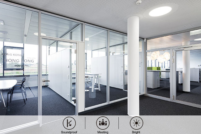 Aluminum Demountable Glass Partitions Pre assembled Door Window Unit
