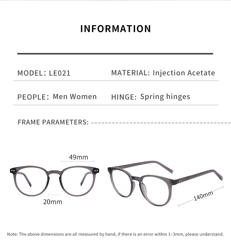 OEM Handmade Acetate Eyeglass Frames Classy Retro Vintage Round Eyeglasses