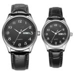 Waterproof Bottom Cover Men'S Analog Quartz Watch Leather Strap Couple Quartz