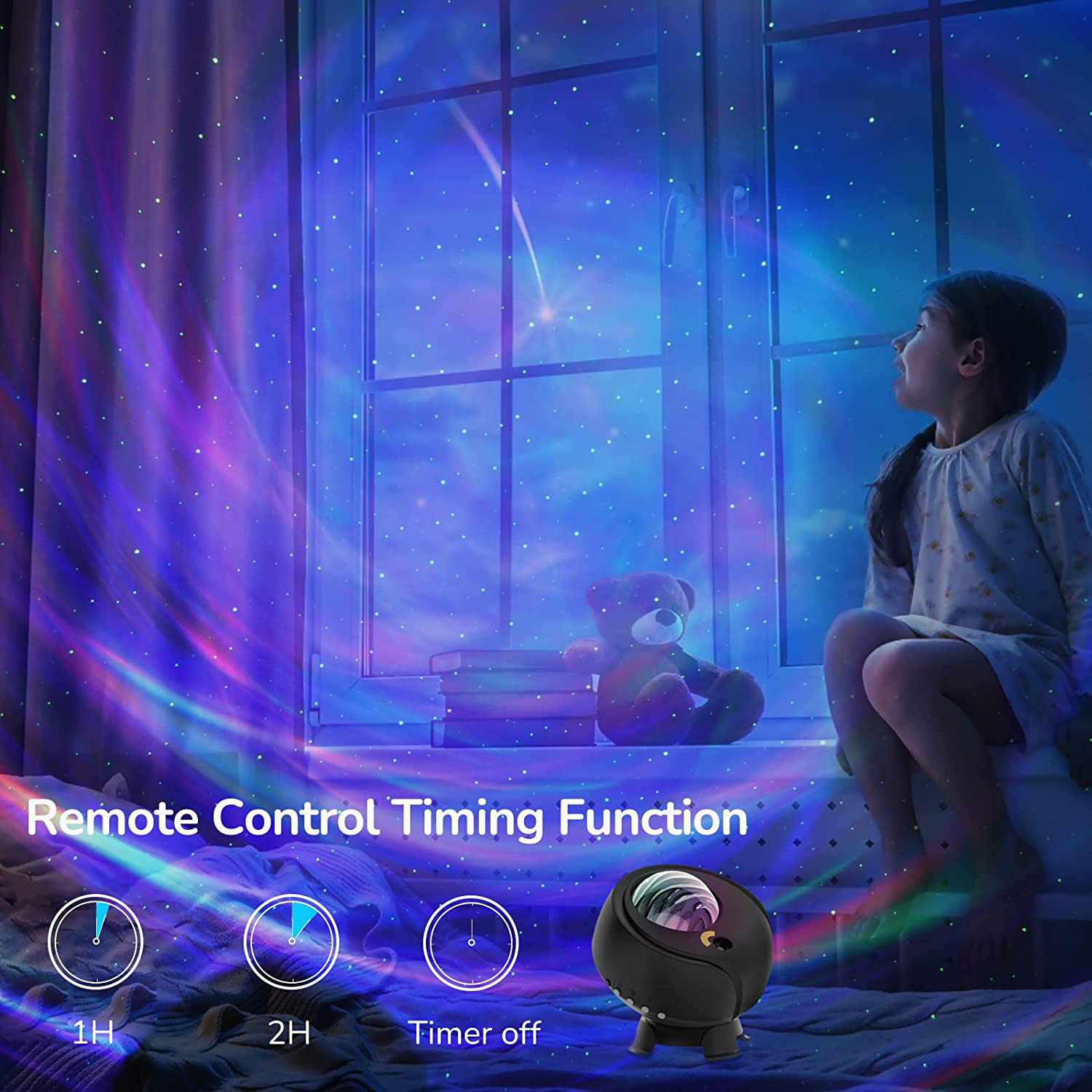 2022 Newest Galaxy Music star Projector Lamp Romantic Nebula Aurora Starry Bedside Atmosphere Lamp with Remote controlle