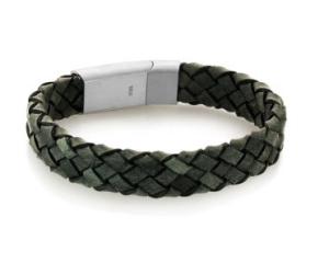 Quality Men's Double Woven Leather Bracelet Gold Plated Stainless Steel Classic Charm Bracelets wholesale