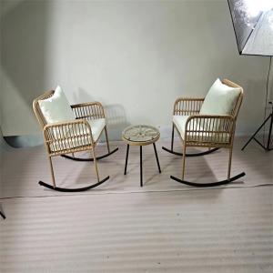 Quality ODM OEM Garden Furniture Rattan Table And Chairs Rocking PE Rattan Woven Coffee wholesale