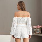2pcs/Set Two Piece Lace Dresses A Line Lace Top And Shorts Set