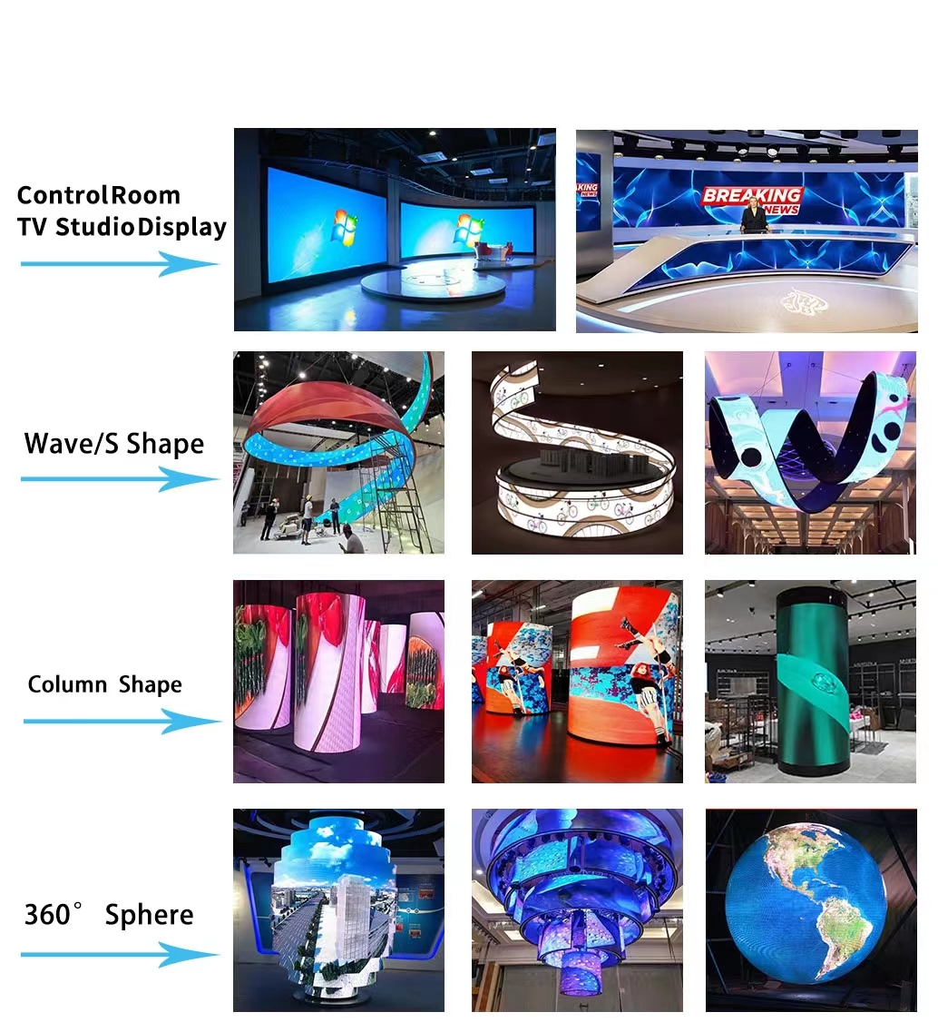 Flexible LED Display P4 Indoor Fixed Advertising Cylindrical LED Display Screen 5 Year Warranty