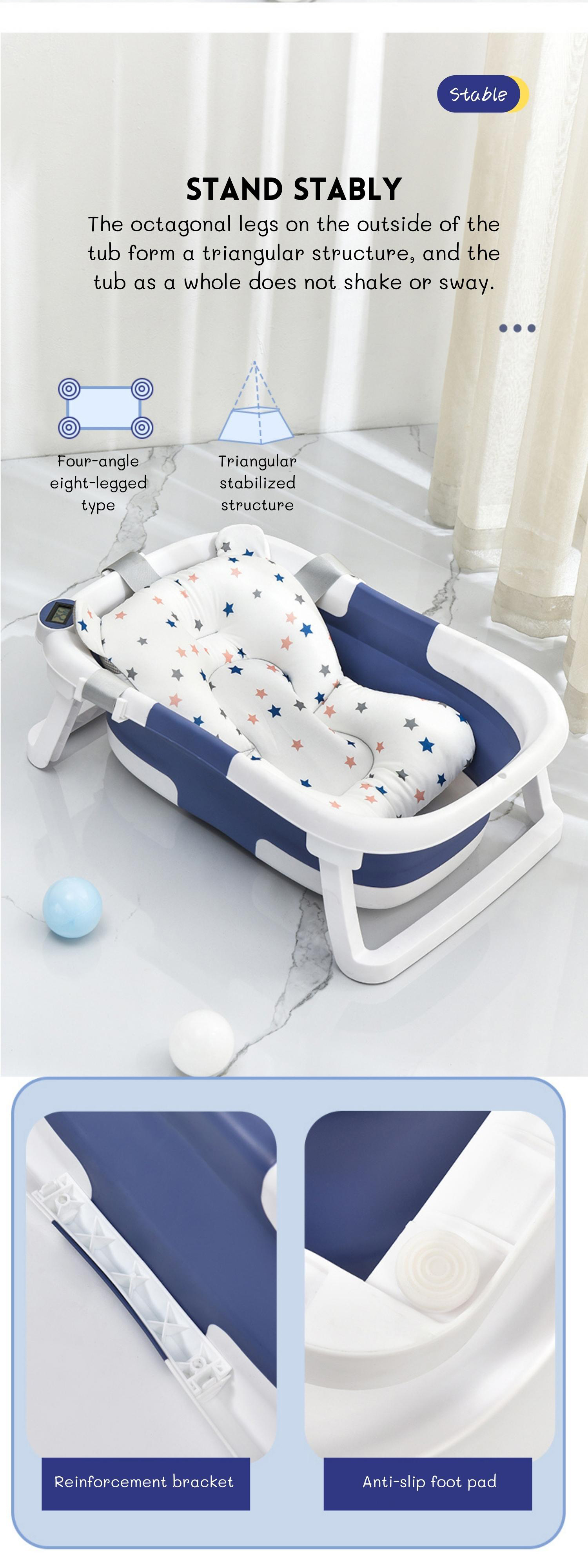 Multifunction Collapsible Baby Bathtub Household Safety Portable Plastic