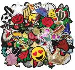 Iron On Sew On Embroidered Cloth Badges Applique Laser Cut / Merrow Edge With