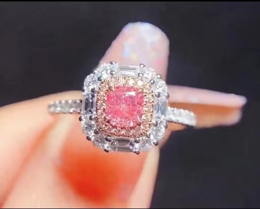 18K Pink Lab Diamond Jewelry Engagement Ring 2CT Lab Grown Diamond Radiant Cut
