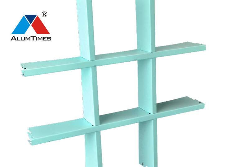 0.6mm Thickness Aluminium Grid Ceiling , Weather Resistant Metal Grille Ceiling