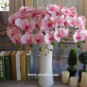 Quality UVG Colorful artificial flower wholesale with plastic orchid for wedding table decoration wholesale