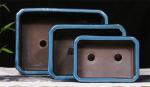 Blue 30.3cmx21.6cmx10.5cm Ceramic Glazed Bonsai Pots