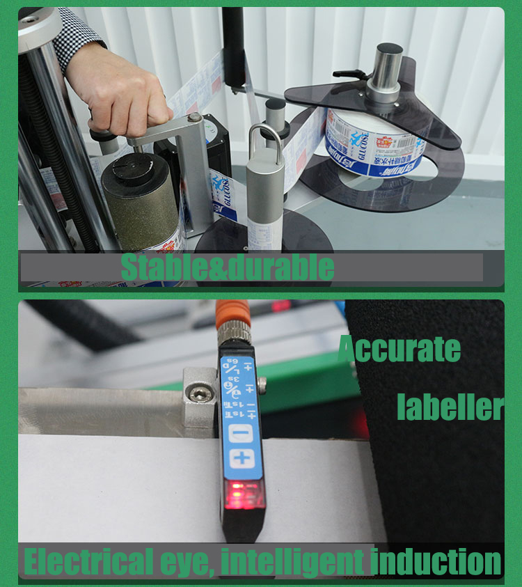 Labeling Machine for Commodity Customized Two Sides and Top Label Applicator Included