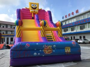 China 1000D Plato Commercial Inflatable Slide Jumping Castle Air Bounce House on sale