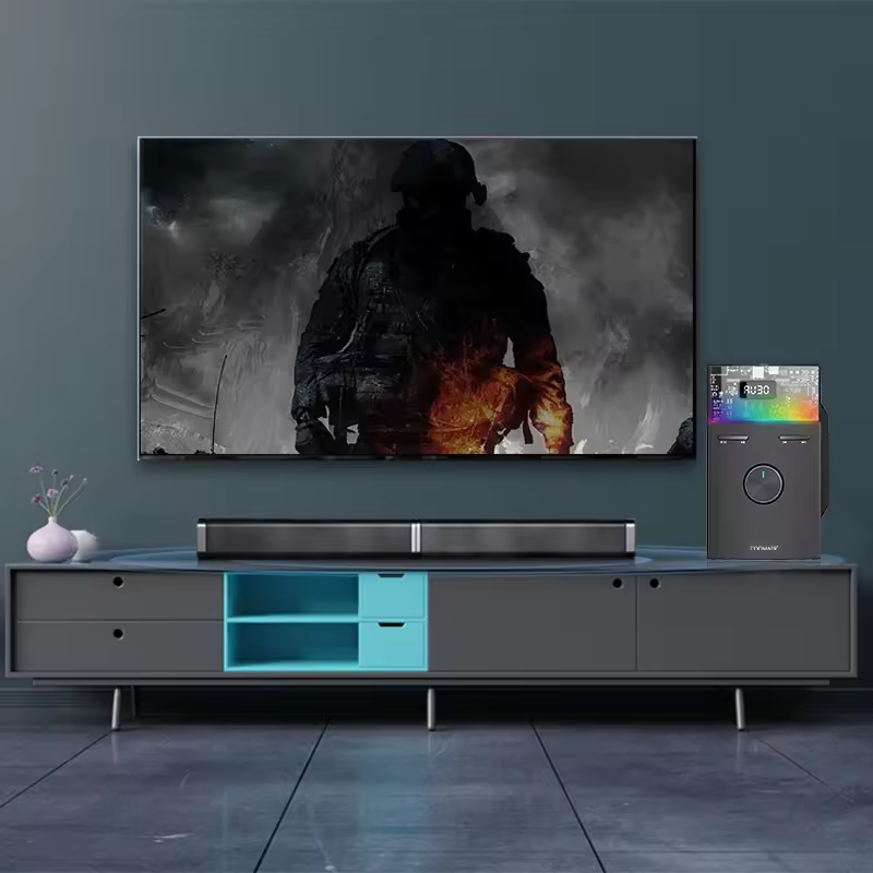 2500mAh 3.7V Battery Capacity TV Sound Bar with Subwoofer and RGB Wireless Bluetooth
