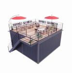 Prefabricated Pop up Container Restaurant Shop Street Food Kiosk with Galvanized