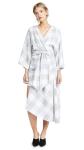 Fall Clothing Plus Size Gingham Kimono Style Wrap Dress For Women