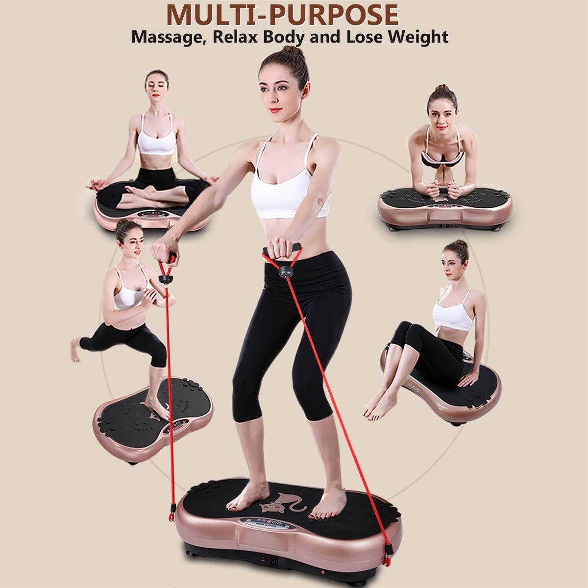 180W 999 Levels Vibration Plate Exercise Machine Whole Body Training High Speed