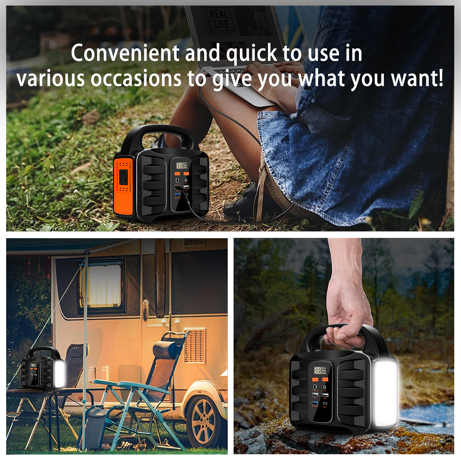 Portable Lithium Solar Generator Station For Camping Power Supply 150Wh