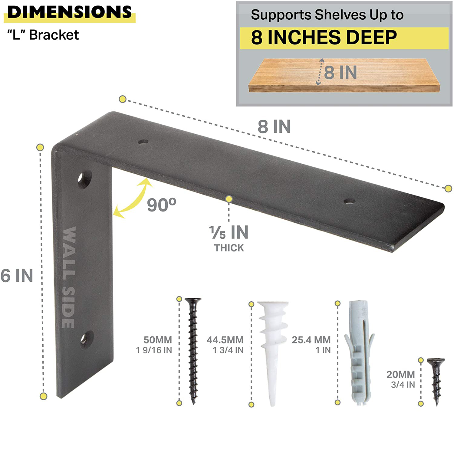 Store Display Shelf Brackets Black L Shelf Bracket for Wooden Furniture Bed Chairs