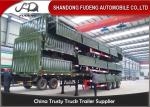Tri Axle Side Wall Semi Trailer With Dropping Side Walls 1.5mm Steel Plate