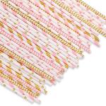 Customized Printed Metallic Paper Straws Used In Birthday Holiday Celebrations