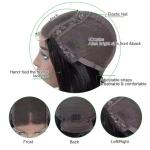 Natural Black Short Cut Bob Kinky Curly 13X4 Deep Lace Front Wig Preplucked