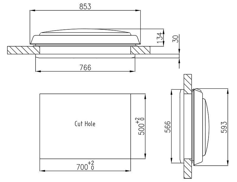 Self-Propelled/Trailer RW3 Roof Window for RV Truck Camper Motorhomes DIY