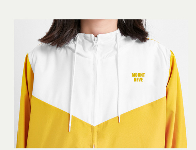 Contrast Color Zipper Up Women'S Lightweight Polyester Jacket