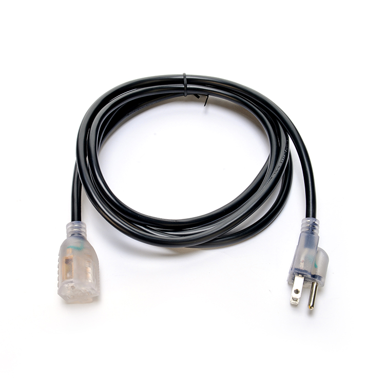 6 ft North American ETL 3 Pin Heavy Duty Outdoor Extension Cord with Lighted End Female End Type NEMA