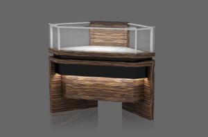 Quality Abnormally Shaped Corner Showcase with Led Lightings wholesale