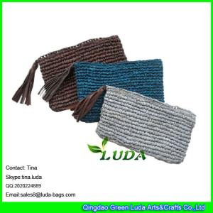 Quality LUDA lady hand crochet paper straw purses and handbags wholesale