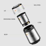 Medium Powder Removable Coffee Grinder EU Plug Transparent Lid SS304 Silver