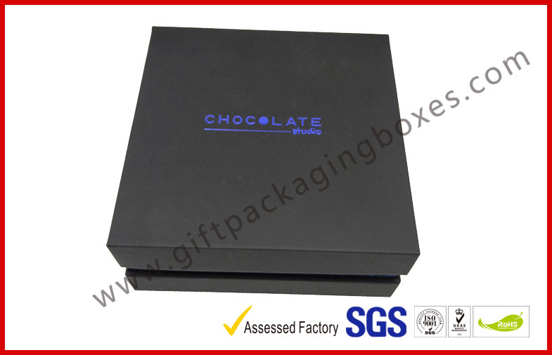 Elegant Black Gift Packaging Boxes with top and base / blister tray