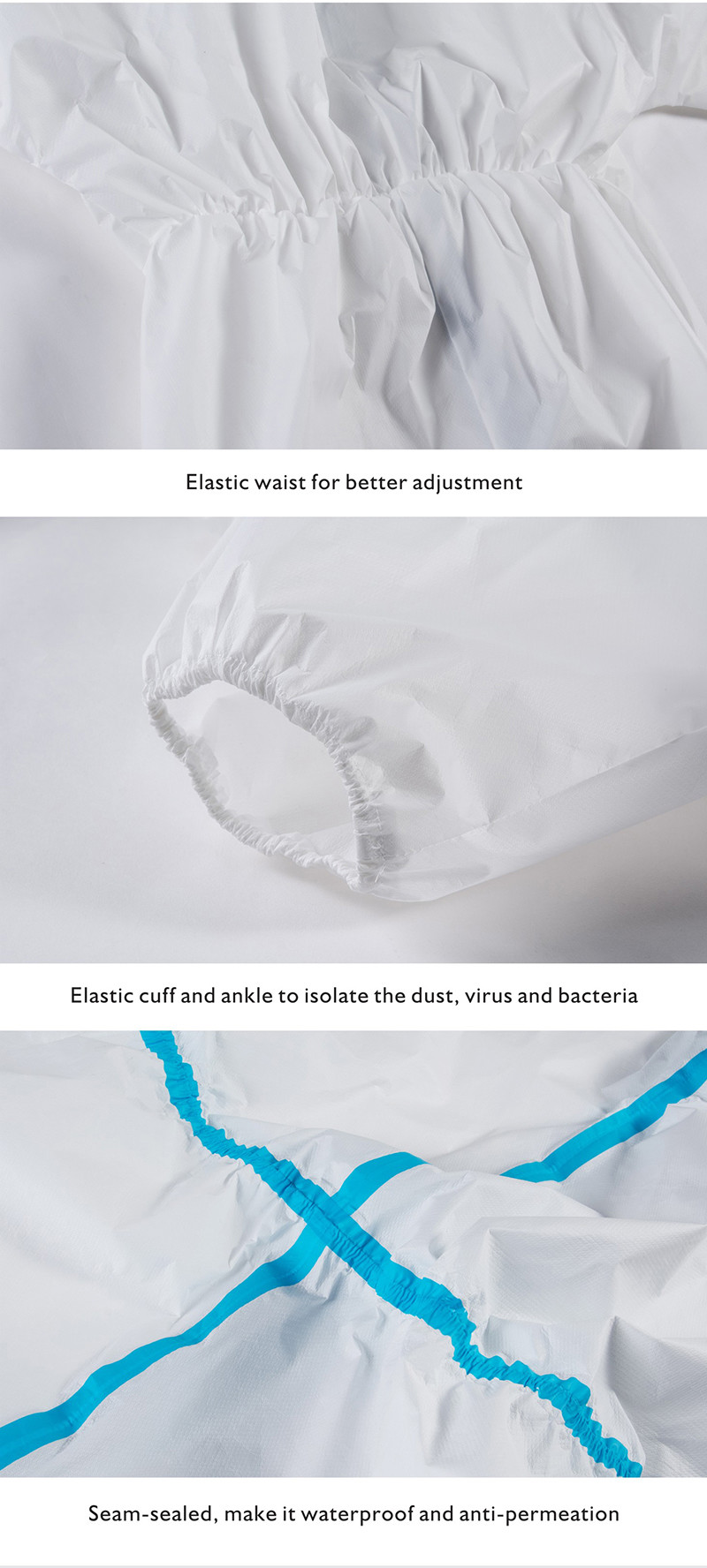 Breathable Medical Protective Clothing Microporous Coverall Dust Proof