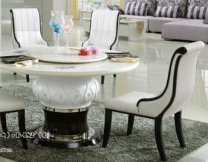 Quality club 8 persons round marble table with Lazy Susan wholesale