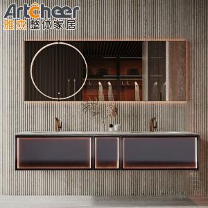 Quality Contemporary Kitchen Cabinet with Sink Custom Made 36&quot; Luxury PVC Hotel Bathroom Vanity wholesale