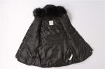 Black Ladies Longline Padded Gilet Fur Lining 100% Polyester