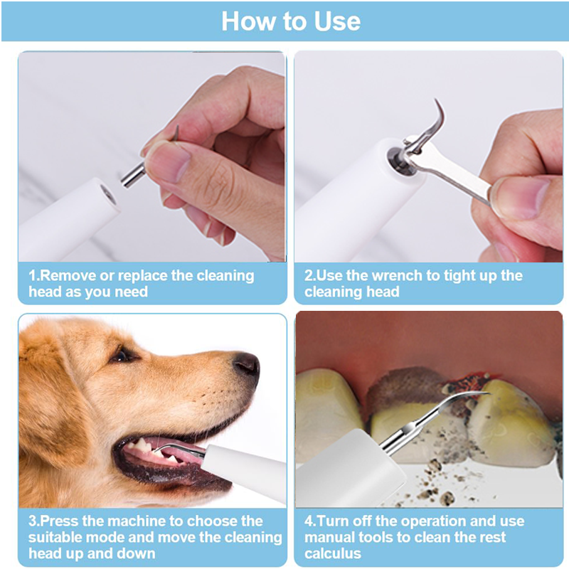 240V Dog Teeth Cleaning Ultrasonic Machine USB Ultrasonic Cleaner For Dogs Teeth