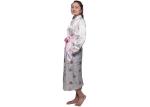 Classic Ladies Satin Pyjamas , Long Sleeve Ladies Satin Nightwear With Flower