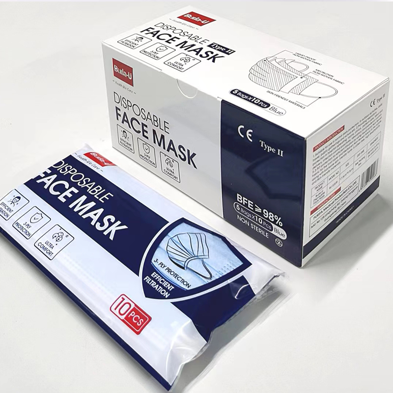 Breathing Disposable Medical Face Mask 3 Layer Type II EN14683:2019